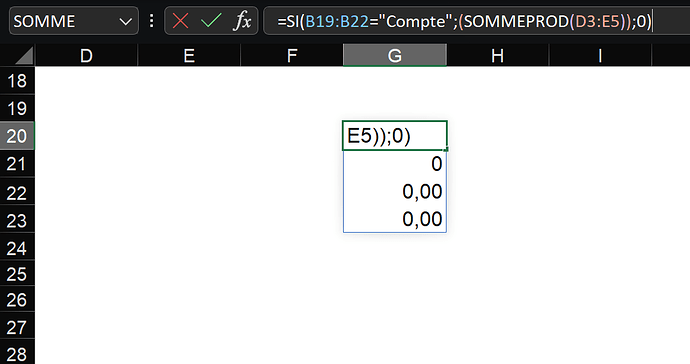 Problème excel