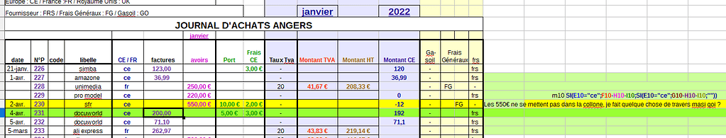 comment mettre un montant négatif dans excel