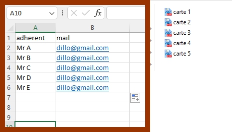 capture liste excel et cartes